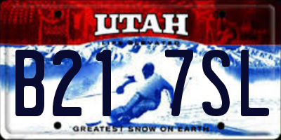 UT license plate B217SL