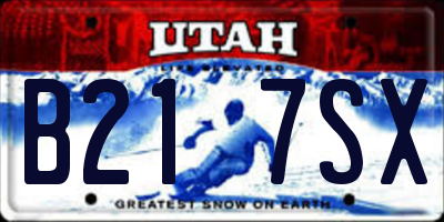UT license plate B217SX