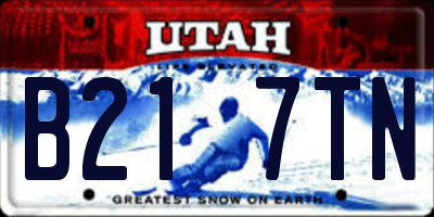 UT license plate B217TN