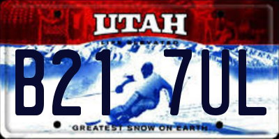 UT license plate B217UL
