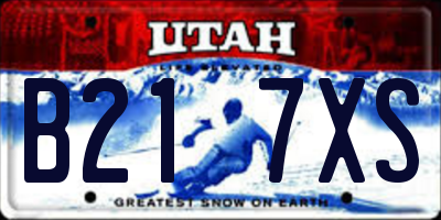 UT license plate B217XS