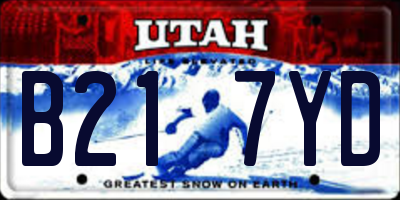 UT license plate B217YD