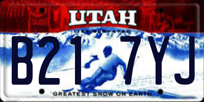 UT license plate B217YJ