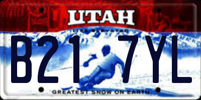UT license plate B217YL