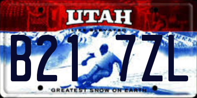 UT license plate B217ZL