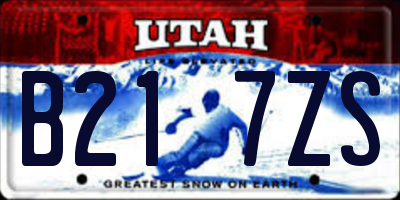 UT license plate B217ZS