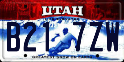 UT license plate B217ZW