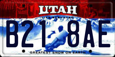 UT license plate B218AE