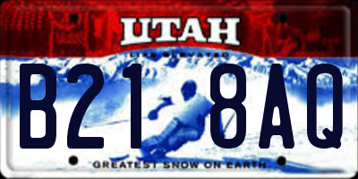 UT license plate B218AQ