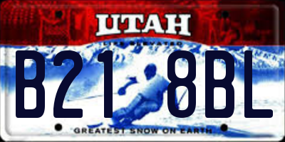 UT license plate B218BL