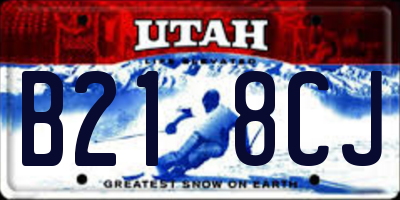 UT license plate B218CJ