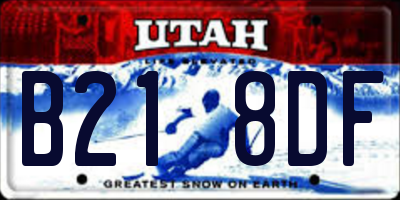UT license plate B218DF