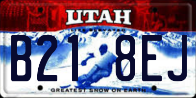 UT license plate B218EJ