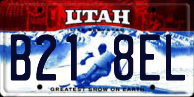 UT license plate B218EL