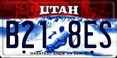 UT license plate B218ES