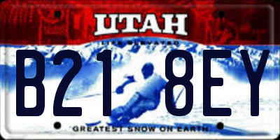 UT license plate B218EY