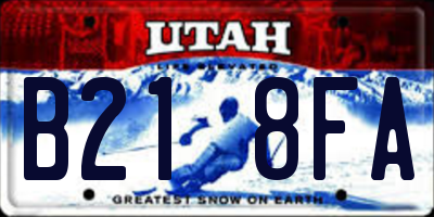 UT license plate B218FA