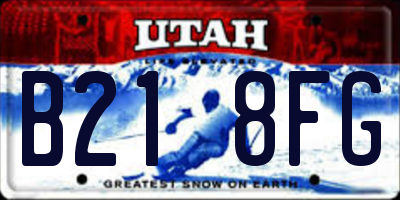 UT license plate B218FG