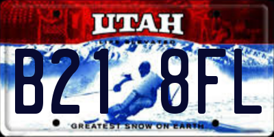UT license plate B218FL