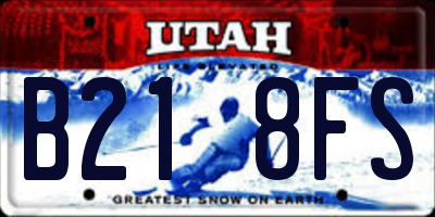UT license plate B218FS