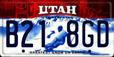 UT license plate B218GD