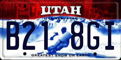 UT license plate B218GI