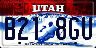 UT license plate B218GU