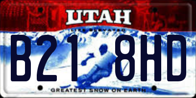 UT license plate B218HD