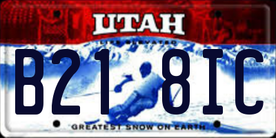UT license plate B218IC