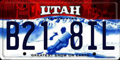 UT license plate B218IL