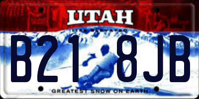 UT license plate B218JB