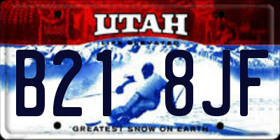 UT license plate B218JF