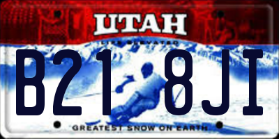 UT license plate B218JI