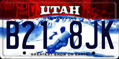 UT license plate B218JK