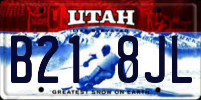 UT license plate B218JL