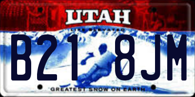 UT license plate B218JM