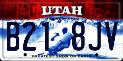 UT license plate B218JV