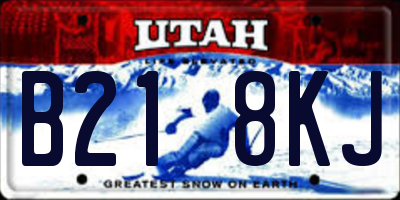 UT license plate B218KJ