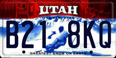 UT license plate B218KQ