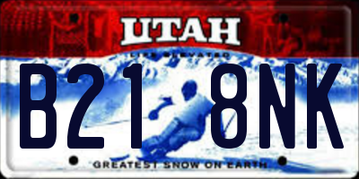 UT license plate B218NK