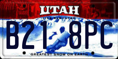 UT license plate B218PC