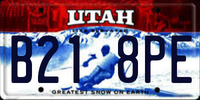 UT license plate B218PE