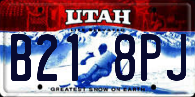 UT license plate B218PJ