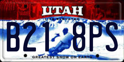 UT license plate B218PS