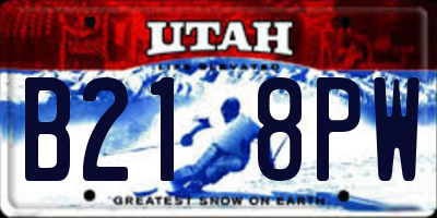 UT license plate B218PW