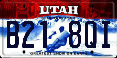 UT license plate B218QI