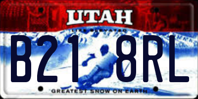 UT license plate B218RL