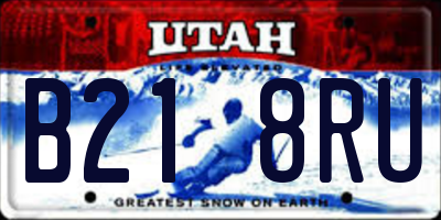 UT license plate B218RU