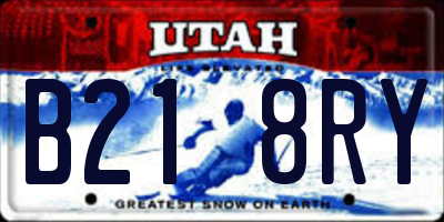 UT license plate B218RY