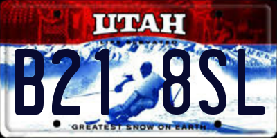 UT license plate B218SL